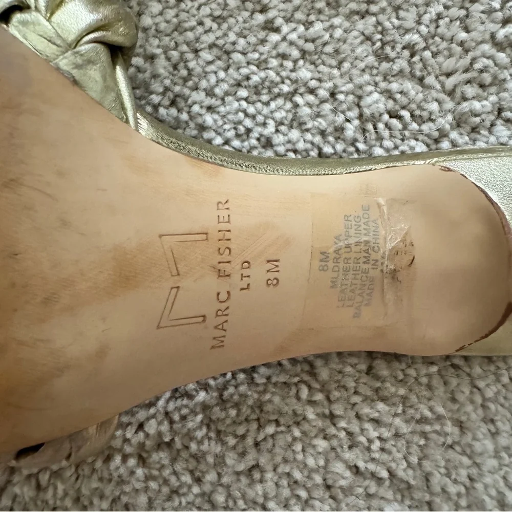 Marc Fisher Draya Braided Sandal Oro Leather Size 8